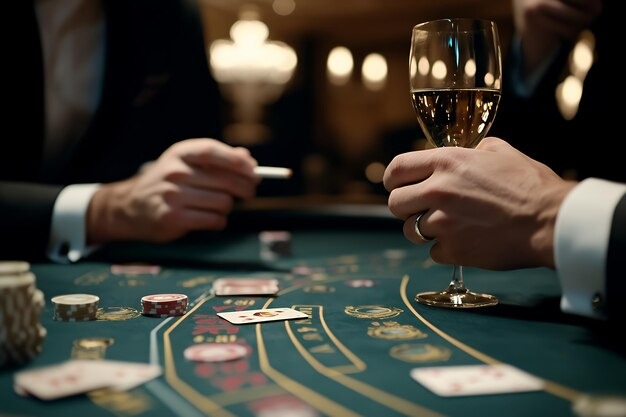 Dealer handling the shoe Dealer shuffling cards
